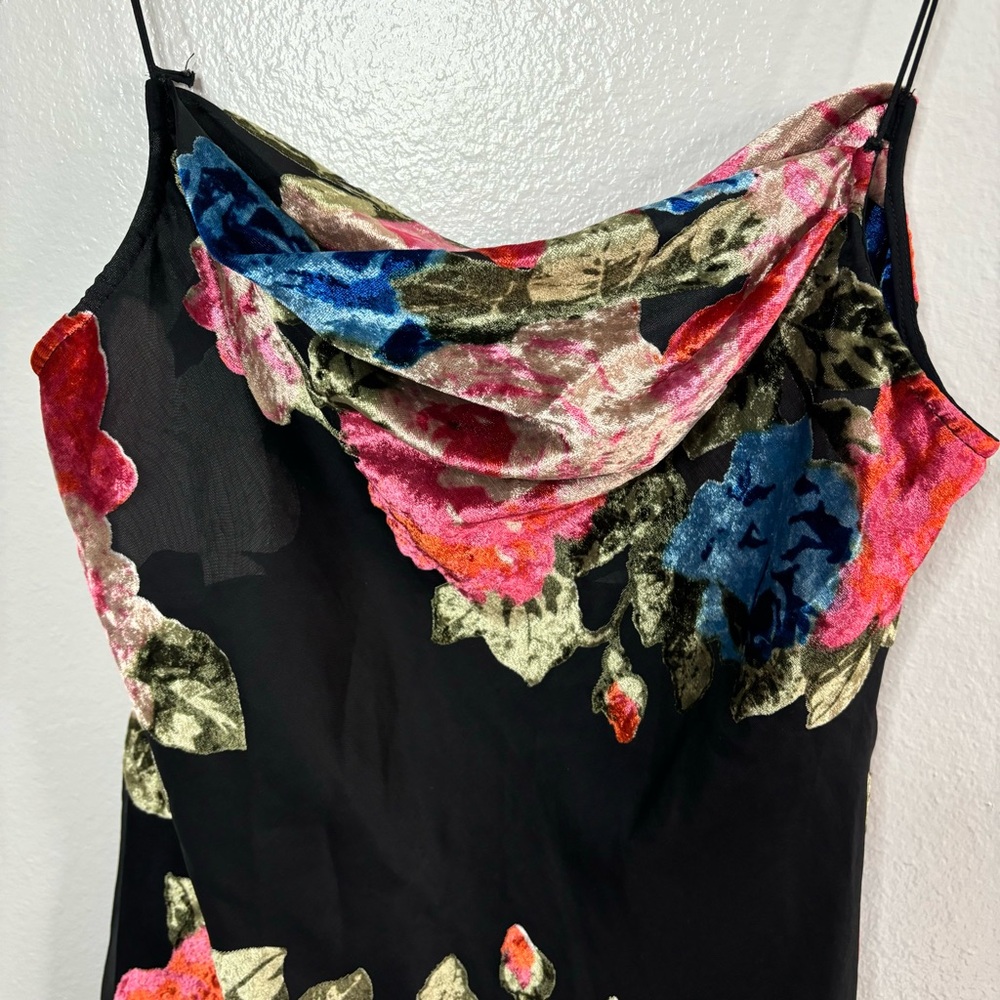 Show Me Your MuMu Sabine Slip Velvet Floral Mini Dress Medium FLAW - Picture 9 of 12